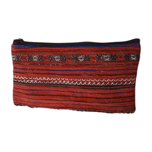 Load image into Gallery viewer, Red handmade makeup pouch or stationery case from Laos