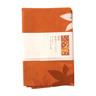 Japanese textile wall-art hanging with autumn pattern (Momoji maple)