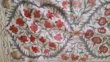 Load image into Gallery viewer, Suzani hand-embroidered silk fabric with pomegranade