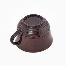 画像をギャラリービューアに読み込む, Hida-Shunkei lacquered wooden coffee/teacup and saucer set.