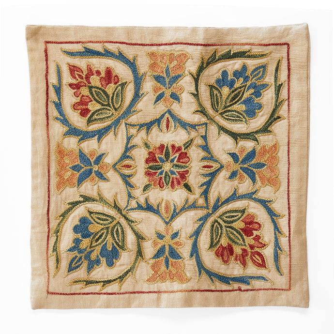 Uzbeki contemporary silk Suzani cushion cover