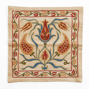 Uzbeki contemporary silk Suzani cushion cover